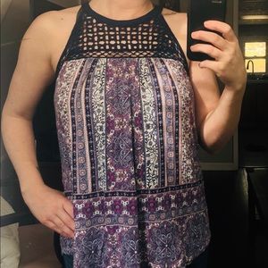 Tunic tank w/ crochet detail